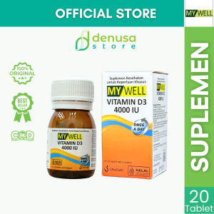 MY WELL Vitamin D3 1000 IU & 4000 IU | 20 Tablet untuk Daya Tahan Tubuh & Kesehatan Tulang