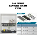 Rak Piring Gantung Tatakan Lemari Kitchen Set Stainless Steel Huben-Twin. 