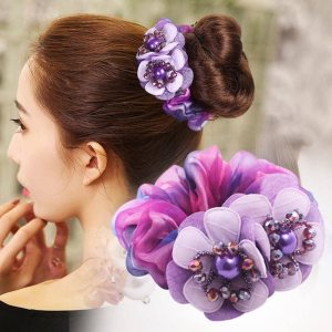 Korean Fashion Flowers Hair Ties Elastic Rubber Band Girls Ponytail Knot Hair Rope Tie Gum Women Hair Accessories