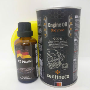 AZ PLASTIC 50ml LÀM MỚI BỀ MẶT NHỰA VÀ SENFINECO 9976 300ml TĂNG ĐỘ NHỚT GIẢM RUNG GIẢM ỒN GIẢM RA KHÓI ĐỘNG CƠ Ô TÔ (Senfineco 9976 300ml Engine Oil Smoke Stop And Az plastic 50ml)