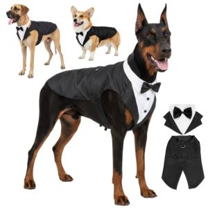 PLLEWY Four Seasons Dog Business Suit Vest Set Breathable Cool Funny Dog Tuxedo Jacket Creativity Close-fitting Pet Clothes For Pet S To 2XL