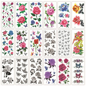 ZEEMIN Flower arm tattoo sticker animal flower butterfly totem waterproof and environmentally friendly half arm M series can be ordered with pictures.
