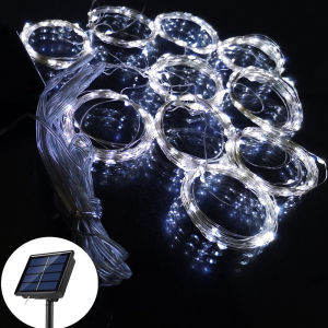 【Ready Stock】3*3M LED Outdoor Solar Lamp String Lights Curtain Light Garland for Party Wedding New Year Christmas Decorations Solar Garden Fairy Light Waterproof
