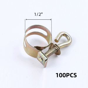 100pcs/set LPG Hose Clamp With Screw Lock Type 1/2" Stainless Steel Gas Hose Clip KKPH