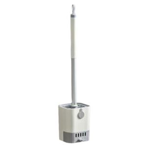 GIORGIONE STORE Ergonomic Wall Mount Toilet Brush Set Built-in draining tray Durable Bristles Toilet Cleaning Brush Compact No-Dead Spot Cleaning Bathroom Cleaning Tool Household