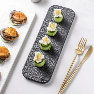 Japanese Style Sushi Plate Plastic Rectangular Western Food Tray Household Steak Dessert Platter