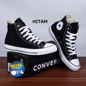 Sepatu All Star Sekolah SD SMP SMA Allstar Hitam Garis Putih 36-43 Classik Casual Converse High Pria Wanita Sneakers Shoes Canvas