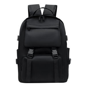 ZEFAN กระเป๋าสตรีสไตล์ใหม่เปิดฤดูกาลนักเรียนกระเป๋านักเรียนสีทึบเรียบง่ายความจุขนาดใหญ่กระเป๋าสะพายคู่ลำลองร้อยกระเป๋าเป้สะพายหลัง