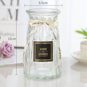 Lọ hoa thủy tinh cắm hoa decor xinh xắn trang trí bàn làm việc phòng khách phong cách vintage nhẹ nhà bình hoa cao cấp