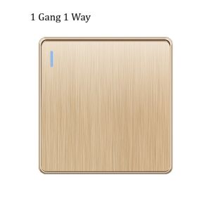 LSG Công Tắc Gắn Tường Bảng Màu Vàng Loại 86 Công Tắc Đèn Tường Gia Dụng 1/2/3 /4 Gang 1 Chiều Công Tắc Điều Khiển Nút Nhấn Bảng Chống Cháy PC Công Tắc Điện Tường 250V 16A Cho Đèn
