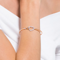 💖Swarovski💖Swarovski Infinity and heart-shaped white diamond bracelet, S925 sterling silver women's fashion bracelet hypoallergenic non-allergenic, Valentine's Day gift birthday gift for girlfriend bestie. 