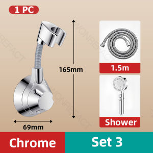 Self-Adhesive Shower Head Holder 360°Adjustable Shower Bracket Wall-Mounted Accessories Strong Attachable