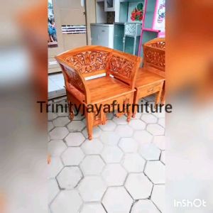 Kursi Teras Jati Jepara Ukir 1+1+Meja Set