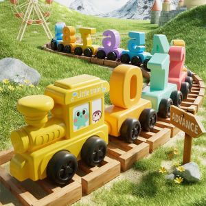 YOUSHI TOP 7Pcs Plastic ic Number Train Set with Numbers Early Education Childrens Assembly Toy Car Digital Engine Car Montessori Digital Learning Educational Toys Kids Toddler
