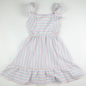 Noonie - Girls Dress (2-12Y) - Cotton Ruffled Dress - Seersucker - Kids Outfit for Girls