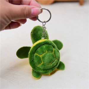 DYJKOUG Unique Bag Decoration Cartoon Design Car Key Ring Ornaments PP Cotton Children Toy Gifts Plush Key Chain Tortoise Pendant Korean Style Key Buckle Women Key Holder
