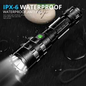 Senter LED Super Terang Jarak Jauh 2km Senter Cas Batre Tahan Lama Anti Air Torch Hunting Cree XM-L L2 65000 Lumens - 701