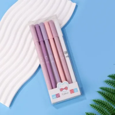 Set Pen Gel Aesthetic 6 Warna Pastel Gradasi 0.5mm untuk Journaling dan Tulis Kantor Sekolah DBI