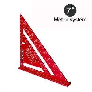 INNEED Precision 7Inch Triangle Ruler Inch Metric Angle Ruler Aluminium Alloy Carpenter Tools 2024 Protractor Square Measurement Measurement Tool