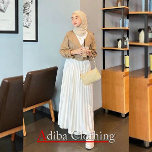 Rok plisket standar panjang/rok plisket lebar hyget premium