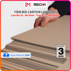 Bìa carton lạnh Media dày 3mm tấm bìa lạnh làm mô hình handmade bìa cứng giấy bồi sổ note bìa kraf