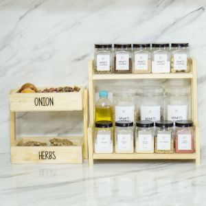 Rak Penyimpanan Dekorasi Dapur Minimalis 2 Susun Aesthetic