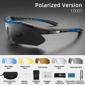 ROCKBROS Polarized Thể thao Nam Kính râm Kính râm Đi xe đạp Đường bộ Xe đạp leo núi Bảo vệ người đi xe đạp Kính bảo hộ Kính mắt 5 Ống kính