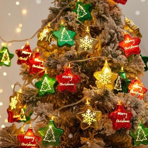 SDFBN โรแมนติกโรแมนติก ไฟนางฟ้า LED สำหรับต้นคริสต์มาส ที่แขวนแขวน โคซี่ จี้ลูกบอลชุบโลหะ ความเรียบง่ายเรียบง่าย บรรยากาศแฟนซี ลูกบอลคริสต์มาสพลาสติกสีสันสดใส ตกแต่งบ้านปีใหม่