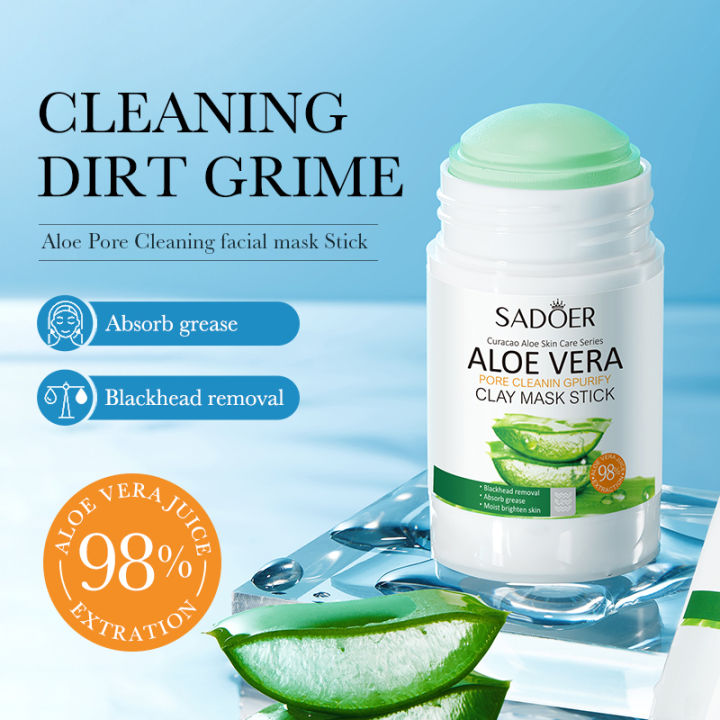 ROREC SADOER Aloe Vera Pore Cleansing Purify Clay Mask Stick Cleansing  Facial Mud Mask 40g Hyaluronic Acid Moisturizing Mask - Lazada | Lazada
