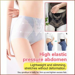 Womens Panties Summer Non-sticky High Waisted Tummy Tuck Hip Lifting Panties Easy to Dry