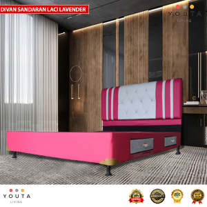 DIVAN DIPAN SANDARAN LACI LAVENDER