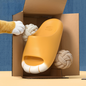 New Cute Cartoon Cat Claw Slippers Summer Hot Selling Outdoor Non Slip Slippers Travel Beach Daily Home Couple Slippers H260729