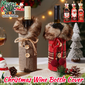 Christmas Wine Bottle Case Cover Bag Champagne Bottle Outer Xmas Decor for Xmas New Year Dinner Table Decor