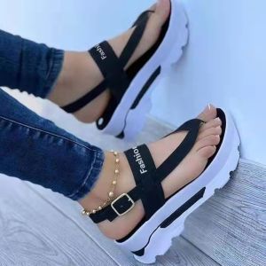 [Free Shipping] Casual Sandals Plus-Size WomenS Shoes Height-Increasing Platform Sandals New Style Size 43 For Everyday Wear And Walking