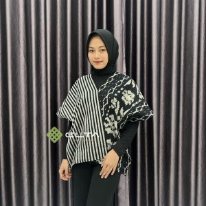 batwing crop tenun elta atasan wanita