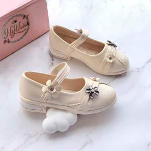 Kids Fashion Daisy Bloom Mary Jane Shoes Elegant Low Heels For Kids