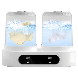 Double Tub Portable Underwear Washer Dual-Mode USB 2x1.2L Laundry Compact Cordless for Travel Apartment Dorm RV