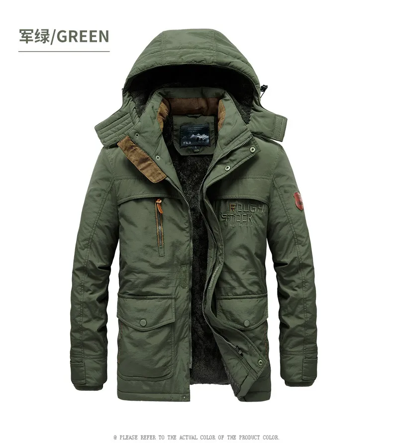 Hooded large size store warm coat