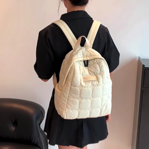 Casual Puffer Backpack Large Capacity Backpack Waterproof Lightweight Backpack School Bag Adjustable Strap for Women Men