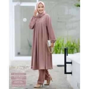 Setelan Wanita Jumbo Polos Casual Modern Terbaru - Setelan Muslimah Fashionable