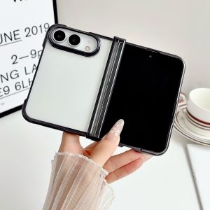 Electroplated rõ ràng trường hợp đối với iPhone Duo khung Mạ sang trọng chống vàng cứng PC bìa chống sốc Slim điện thoại có thể gập lại Ốp bảo vệ