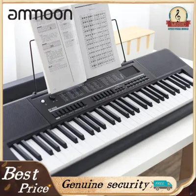 ammoon WOTAO 61 Key Electronic Keyboard Piano Dual Keyboard Mode 200 Tones 200 Rhythms 70 Teaching Song Musical Instrument with Microphone and Music Score Stand Portable Music Piano Keyboard for