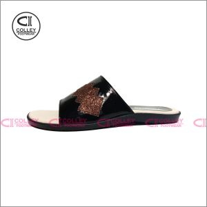 COD - SANDAL FLAT WANITA BAN 1 / SLIP ON GLOSSY / SANTAI / GLOWING / FLT-SBW-035
