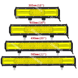 12-22 Inch Yellow Led Light Bar 3000K 4x4 Offroad Spot beam 12V 24V For 4WD Truck SUV ATV Trailer Combo Beams Amber Work Lights Fog Lamp