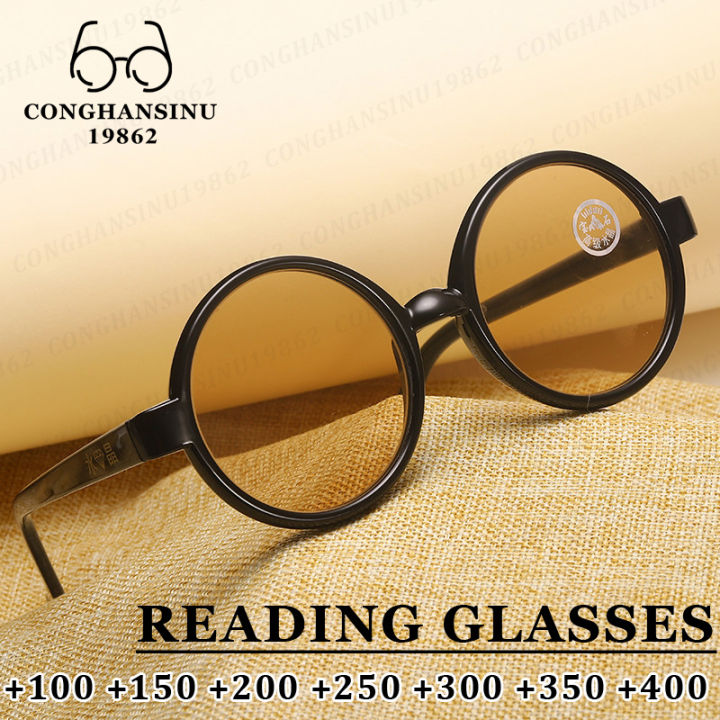 Natural Crystal Reading Glasses Retro Round Frame Presbyopic Glasses For Women Men Scratch