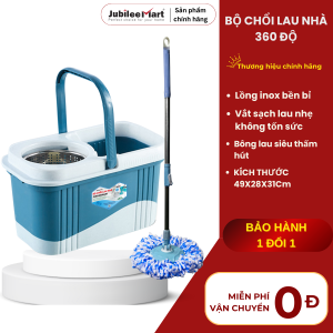 Bộ Chổi Lau Nhà Jubilee Mart Tự Vắt Thông Minh Giá Rẻ Kèm Thùng Và Bông Lau Màu Ngẫu Nhiên BH 2 NĂM