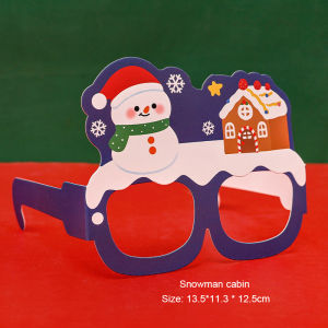 costel Christmas cartoon decorative glasses childrens Christmas cute small gifts party decorations paper eyeglass frames