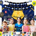 JOYMEMO Police Birthday Decoration Children's Party, Police Theme Balloon, Happy Birthday Banner, Happy Birthday Police Background Cake, Police Theme Birthday Party Top. 