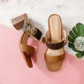 Guốc nữ cao gót da thật MK mềm êm - guốc gót vuông đế êm da mềm - guốc thời trang nữ 7cm (ảnh thật và video của shop). 