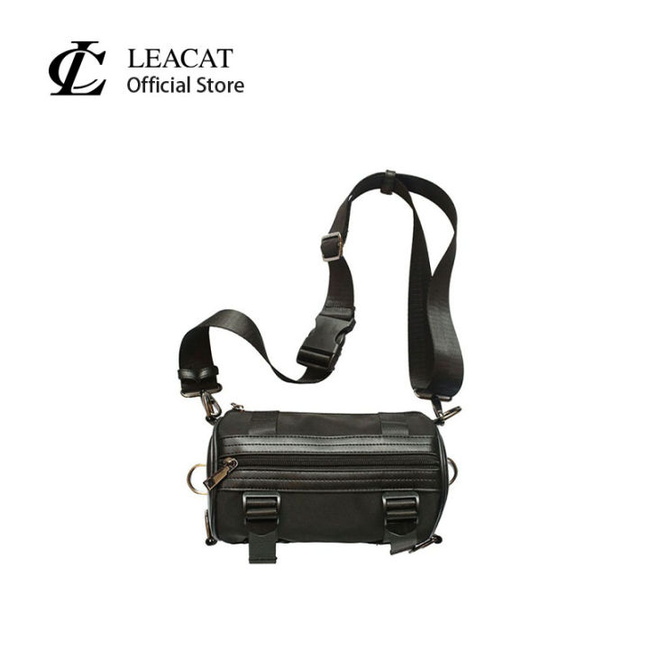 Leacat Men Designer Crossbody Bags Fashion Small Cylinder Phone Packs 2021  Women Messenger Shoulder Bag Street Hip-Hop Tooling Pouch Tooling bag
